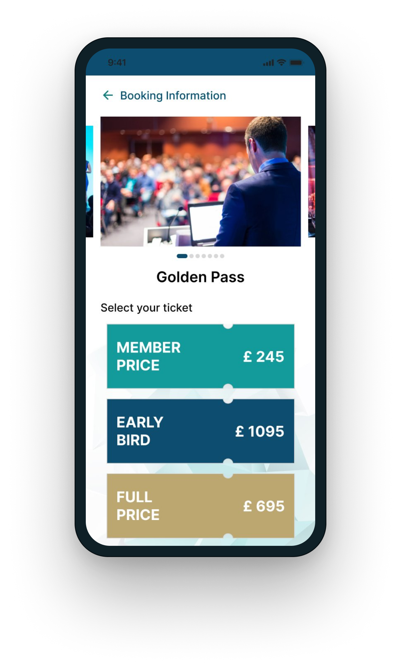 IGF Booking Information - Golden Pass tier selection